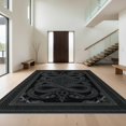 thumbnail image 1 of Design&I 4'x6' Washable Area Rug Gothic Serpent Symmetry Mystic Scaled Coiled Ornate Snake Round Refined for Reading Nook, Bedroom, Pet Friendly & Non-Slip Built-In Grip, 1 of 7