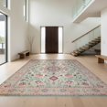 thumbnail image 1 of Design&I 4'x6' Washable Area Rug Oushak Boho Floral Vine With Allover Medallion And Bordered Scroll for Reading Nook, Bedroom, Pet Friendly & Non-Slip Built-In Grip, 1 of 7