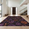 thumbnail image 1 of Design&I 4'x6' Washable Area Rug Pet Friendly & Non-Slip Built-In Grip Purple Orange Mystical Garden Lantern Motif Enchanted Floral Crystal for Reading Nook, Bedroom, 1 of 7