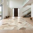 thumbnail image 1 of Design&I 4'x6' Washable Area Rug Snag-Free Skid-Resistant Medium Abstract Freeform Ash Taupe Beige Scattered Motifs Asymmetrical for Home Office, Under Desk, 1 of 7