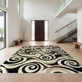 thumbnail image 1 of Design&I 4'x6' Washable Area Rug Snag-Free Skid-Resistant Medium Abstract Geometric Flowing Curves Rhythmic Lightweight Minimalist for Home Office, Under Desk, 1 of 7