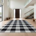 thumbnail image 1 of Design&I 4'x6' Washable Area Rug Striped Farmhouse Plaid Inspired Band Grid Front Minimalist Bold for Dorm Room, Living Apartment, Flatweave Daily Traffic Ready, 1 of 7