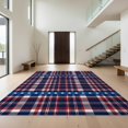 thumbnail image 1 of Design&I 4'x6' Washable Area Rug Stripes Welcome Tartan Plaid Door Striped Doormat Patriotic Stars Refined for Reading Nook, Bedroom, Pet Friendly & Non-Slip Built-In Grip, 1 of 7