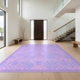 thumbnail image 1 of Design&I 5'x7' Ultra Soft Area Rug, Aesthetic Scale Stripe Cute Bubble Cluster Motif Purple Mermaid Refined None Fluffy Washable Non Shedding for Bedroom Living Room Home Office, 1 of 7
