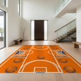 thumbnail image 1 of Design&I 5'x7' Ultra Soft Area Rug, Basketball Repeating Hoop Net Motif Bold Stripe Border Center None Fluffy Washable Non Shedding for Bedroom Living Room Home Office, 1 of 7