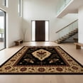 thumbnail image 1 of Design&I 5'x7' Ultra Soft Area Rug, Black and Burgundy Floral Elegance Intricate Botanical Motifs with Classic Charm Fluffy Washable Non Shedding for Bedroom Living Room Home Office, 1 of 7