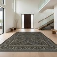 thumbnail image 1 of Design&I 5'x7' Ultra Soft Area Rug, Black Cream Farmhouse Abstract Design Modern Angular Motif with Symmetrical Border Fluffy Washable Non Shedding for Bedroom Living Room Home Office, 1 of 7