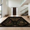 thumbnail image 1 of Design&I 5'x7' Ultra Soft Area Rug, Black Gold Celestial Garden and Moth Motif Design Elegant Floral Astral Fluffy Washable Non Shedding for Bedroom Living Room Home Office, 1 of 3