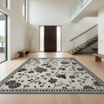 thumbnail image 1 of Design&I 5'x7' Ultra Soft Area Rug, Black White Elegant Floral and Vine Design Intricate Blossoms Foliage with Detailed Fluffy Washable Non Shedding for Bedroom Living Room Home Office, 1 of 3