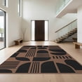 thumbnail image 1 of Design&I 5'x7' Ultra Soft Area Rug, Brown Black Geometric Design Contemporary Art Inspired Abstract Fluffy Washable Non Shedding for Bedroom Living Room Home Office, 1 of 3