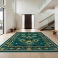 thumbnail image 1 of Design&I 5'x7' Ultra Soft Area Rug, Camper Interlocking Teal Border Bathroom Accessories Turquoise None Fluffy Washable Non Shedding for Bedroom Living Room Home Office, 1 of 7