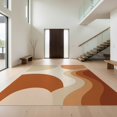 thumbnail image 1 of Design&I 5'x7' Ultra Soft Area Rug, Cream and Terra Cotta Abstract Curves Design Elegant Geometric Flow with Seamless Fluffy Washable Non Shedding for Bedroom Living Room Home Office, 1 of 3