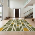 thumbnail image 1 of Design&I 5'x7' Ultra Soft Area Rug, Olive and Mustard Geometric Design Bold Abstract with Vertical Stripes Fluffy Washable Non Shedding for Bedroom Living Room Home Office, 1 of 3