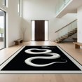 thumbnail image 1 of Design&I 5'x7' Ultra Soft Area Rug, Round Snake Minimalist Serpent Motif Solid Border Print Boho None Fluffy Washable Non Shedding for Bedroom Living Room Home Office, 1 of 7