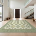 thumbnail image 1 of Design&I 5'x7' Ultra Soft Area Rug, Sage Lattice Cream Geometric Interlocking Botanical Bathroom None Fluffy Washable Non Shedding for Bedroom Living Room Home Office, 1 of 7