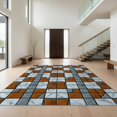 thumbnail image 1 of Design&I 5'x7' Washable Area Rug Beige Mottled Tone Symmetrical Print Contemporary Checkered Hallway for Small Living Room, Bedroom, Sleek Flatweave Pet Friendly & Non-Slip, 1 of 7