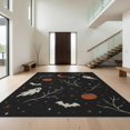 thumbnail image 1 of Design&I 5'x7' Washable Area Rug Black Orange Halloween Themed Decorative Design Featuring Ghosts, Pumpkins, Bats, for Guest Room, Lounge, Apartment, Flatweave & Daily Traffic Ready, 1 of 7