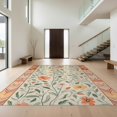 thumbnail image 1 of Design&I 5'x7' Washable Area Rug Flatweave & Daily Traffic Ready Funky Abstract Occult Botanical Oversized Petals Curling Stems for Guest Room, Lounge, Apartment, 1 of 7