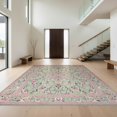 thumbnail image 1 of Design&I 5'x7' Washable Area Rug Flatweave & Daily Traffic Ready Oushak Floral Medallion With Scrolling Vine And Botanical Border for Guest Room, Lounge, Apartment, 1 of 7