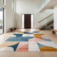 thumbnail image 1 of Design&I 5'x7' Washable Area Rug Flatweave & Daily Traffic Ready Patchwork Contemporary Abstract Geometric Block Large Patterned for Guest Room, Lounge, Apartment, 1 of 7