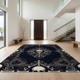 thumbnail image 1 of Design&I 5'x7' Washable Area Rug Halloween Plum Ivory Symmetrical Skull Decorative Large Cover for Dining Room, Under Table, Home Office, Snag-Free, Skid-Resistant, 1 of 7