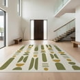 thumbnail image 1 of Design&I 5'x7' Washable Area Rug Olive Mustard Geometric Design Abstract Shapes with Modern for Small Living Room, Bedroom, Sleek Flatweave Pet Friendly & Non-Slip, 1 of 7