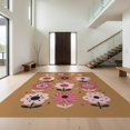thumbnail image 1 of Design&I 5'x7' Washable Area Rug Pink Blossoming Garden Floral Array Design Charming of Stylized Flowers and Hearts for Guest Room, Lounge, Apartment, Flatweave & Daily Traffic Ready, 1 of 7