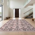 thumbnail image 1 of Design&I 5'x7' Washable Area Rug Pink Symmetrical Ornamental Blush Crisp Detailing Decorative for Guest Room, Lounge, Apartment, Flatweave & Daily Traffic Ready, 1 of 7