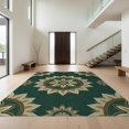 thumbnail image 1 of Design&I 5'x7' Washable Area Rug Sleek Flatweave Pet Friendly & Non-Slip Round Circle Geometric Interlocking Motifs Concentric Tiers Dining for Small Living Room, Bedroom, 1 of 7