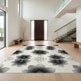 thumbnail image 1 of Design&I 5'x7' Washable Area Rug Snag-Free, Skid-Resistant Black Gray Farmhouse Abstract Floral Modern Watercolor Style with Interlocking Accents for Dining Room, Under Table, Home Office, 1 of 7