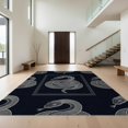 thumbnail image 1 of Design&I 5'x7' Washable Area Rug Snake Minimalist Coiled Serpent Centered Motif Boho Round Print Refined for Small Living Room, Bedroom, Sleek Flatweave Pet Friendly & Non-Slip, 1 of 7