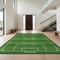 thumbnail image 1 of Design&I 5'x7' Washable Area Rug Soccer Field Print Penalty Detail Arc Border Door Center Goal for Dining Room, Under Table, Home Office, Snag-Free, Skid-Resistant, 1 of 7