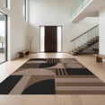 thumbnail image 1 of Design&I 6'x9' Ultra Soft Area Rug, Brown Black Geometric Balance Design Accent Contemporary Art Inspired Symmetrical Fluffy Washable Non Shedding for Guest Room Bedroom Living Room, 1 of 3