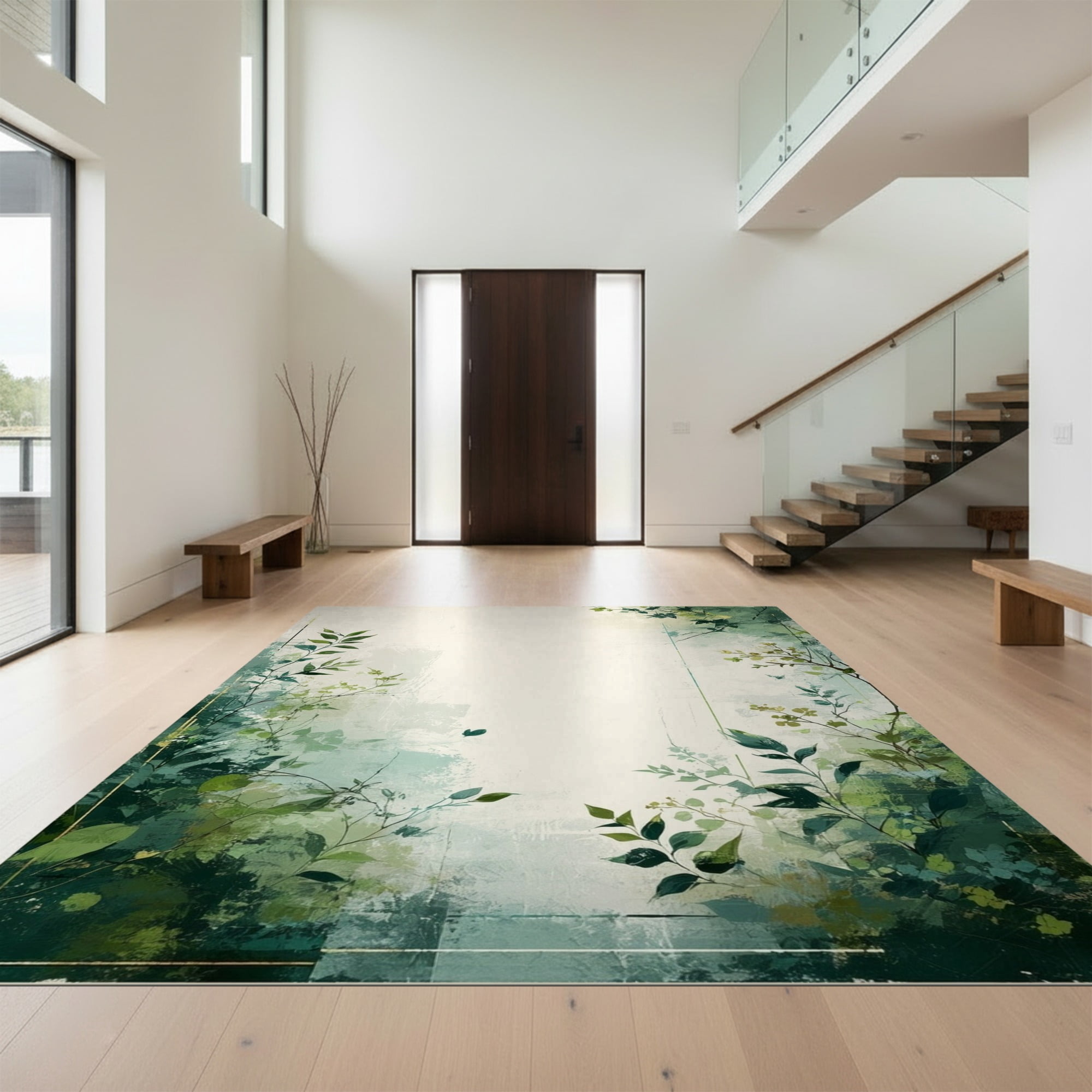 Minialistic Rug Design&I 6'x9' Ultra Soft Area Rug, Dinosaur Dino Abstract Botanical ...