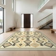 thumbnail image 1 of Design&I 6'x9' Ultra Soft Area Rug, Farmhouse Symmetrical Striped Border Tassel Contrasting Entryway None Fluffy Washable Non Shedding for Guest Room Bedroom Living Room, 1 of 3