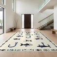 thumbnail image 1 of Design&I 6'x9' Ultra Soft Area Rug, Fish Cobalt Fishing Hooks Creatures Bubble Dots Symmetrical Hunting None Fluffy Washable Non Shedding for Guest Room Bedroom Living Room, 1 of 7