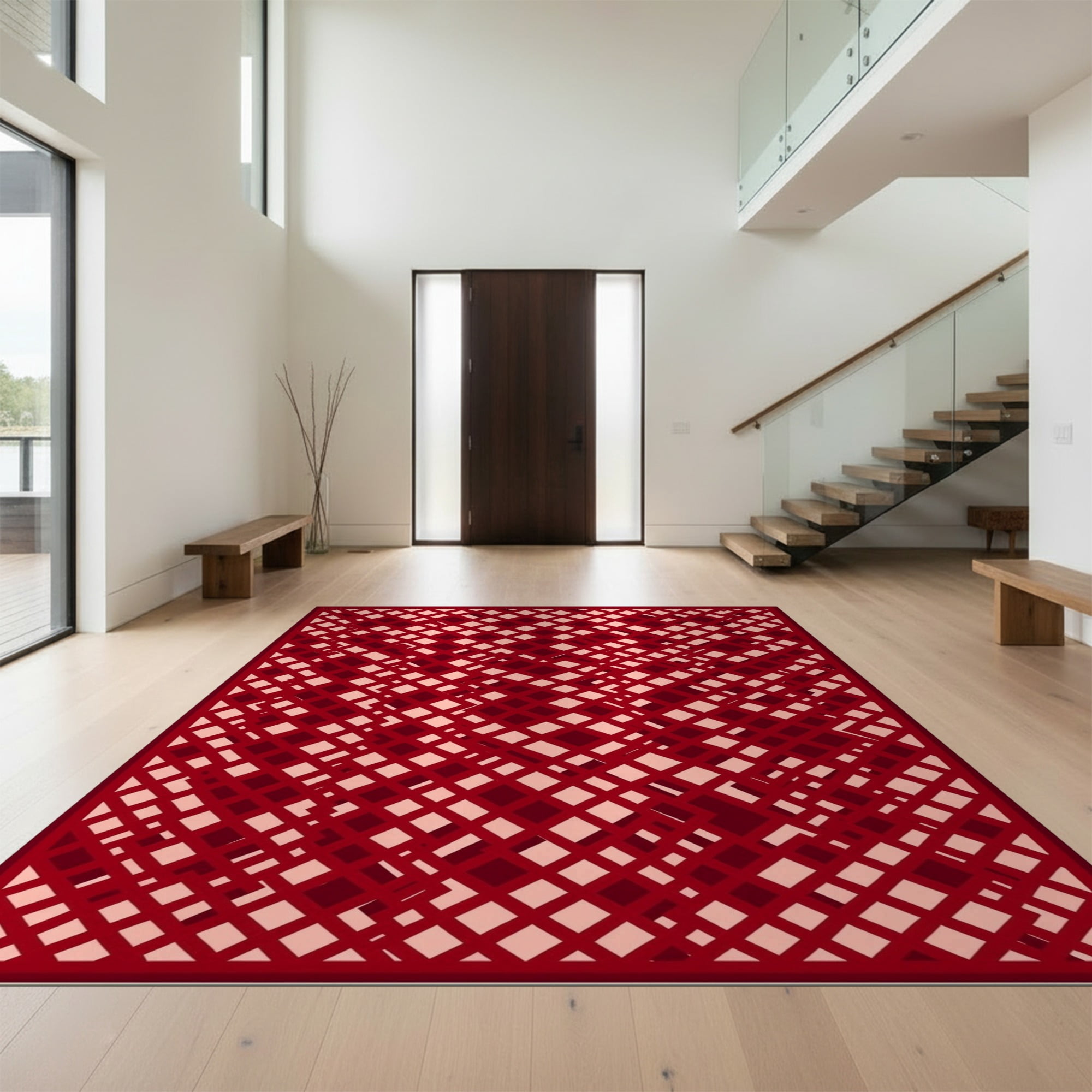 Design&I 6'x9' Ultra Soft Area Rug, Geometric Inspired Interlocking ...