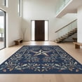 thumbnail image 1 of Design&I 6'x9' Ultra Soft Area Rug, Motif Distressed Botanical Vine Frame Round Vintage Patriotic Playful Expressive None Fluffy Washable Non Shedding for Guest Room Bedroom Living Room, 1 of 7