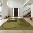 thumbnail image 1 of Design&I 6'x9' Ultra Soft Area Rug, Olive Green Abstract Contour Elegance Design Geometric Flow with Minimalist Modern Fluffy Washable Non Shedding for Guest Room Bedroom Living Room, 1 of 3