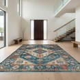 thumbnail image 1 of Design&I 6'x9' Ultra Soft Area Rug, Oriental Vintage Medallion With Distressed Boho Southwestern None Fluffy Washable Non Shedding for Guest Room Bedroom Living Room, 1 of 7
