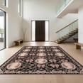 thumbnail image 1 of Design&I 6'x9' Ultra Soft Area Rug, Pink Black Cottagecore Lace Inspired Corner Curls Ribbon Design None Fluffy Washable Non Shedding for Guest Room Bedroom Living Room, 1 of 7