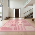thumbnail image 1 of Design&I 6'x9' Ultra Soft Area Rug, Pink Geometric and Floral Patterned Design Charming Patchwork of Hearts, Clouds, Fluffy Washable Non Shedding for Guest Room Bedroom Living Room, 1 of 3