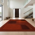 thumbnail image 1 of Design&I 6'x9' Ultra Soft Area Rug, Red Rust Abstract Geometric Design Modern Rectangular with Accents Fluffy Washable Non Shedding for Guest Room Bedroom Living Room, 1 of 3