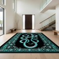 thumbnail image 1 of Design&I 6'x9' Ultra Soft Area Rug, Snake Gothic Round Serpent Abstract Scale Mosaic Mystical Border None Fluffy Washable Non Shedding for Guest Room Bedroom Living Room, 1 of 7