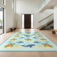 thumbnail image 1 of Design&I 6'x9' Ultra Soft Area Rug, Whale Turtle Nautical Underwater Cartoon Marine Wave Border Crab None Fluffy Washable Non Shedding for Guest Room Bedroom Living Room, 1 of 7