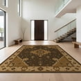 Geometric Border Rug Design Design&I 6'x9' Washable Area Rug Brown Beige Geometric Design Elegant ...