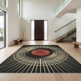 thumbnail image 1 of Design&I 6'x9' Washable Area Rug Circle Retro Nostalgic Phonograph Record Round Sunburst Vinyl for Dining Room, Under Table, Office, Snag-Free, 1 of 7