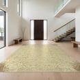 thumbnail image 1 of Design&I 6'x9' Washable Area Rug Farmhouse Boho Lattice Ornate Slim Border Teal Orange for Living Room, Family Indoor, Oversized Skid-Resistant, 1 of 7