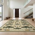 thumbnail image 1 of Design&I 6'x9' Washable Area Rug Fishing Bass Lure Vintage Lake Wildlife Cabin Motifs Border Trophy for Queen Size Bedroom, Under Bed, Sleek Flatweave Pet Friendly, 1 of 7