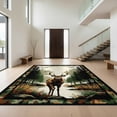 thumbnail image 1 of Design&I 6'x9' Washable Area Rug Hunting Camo Motif Print Forest Tracks Woodland Antler Border for Living Room, Family Indoor, Oversized Skid-Resistant, 1 of 7
